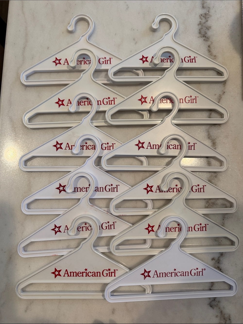 American Girl White Doll Hangers - Set of 12